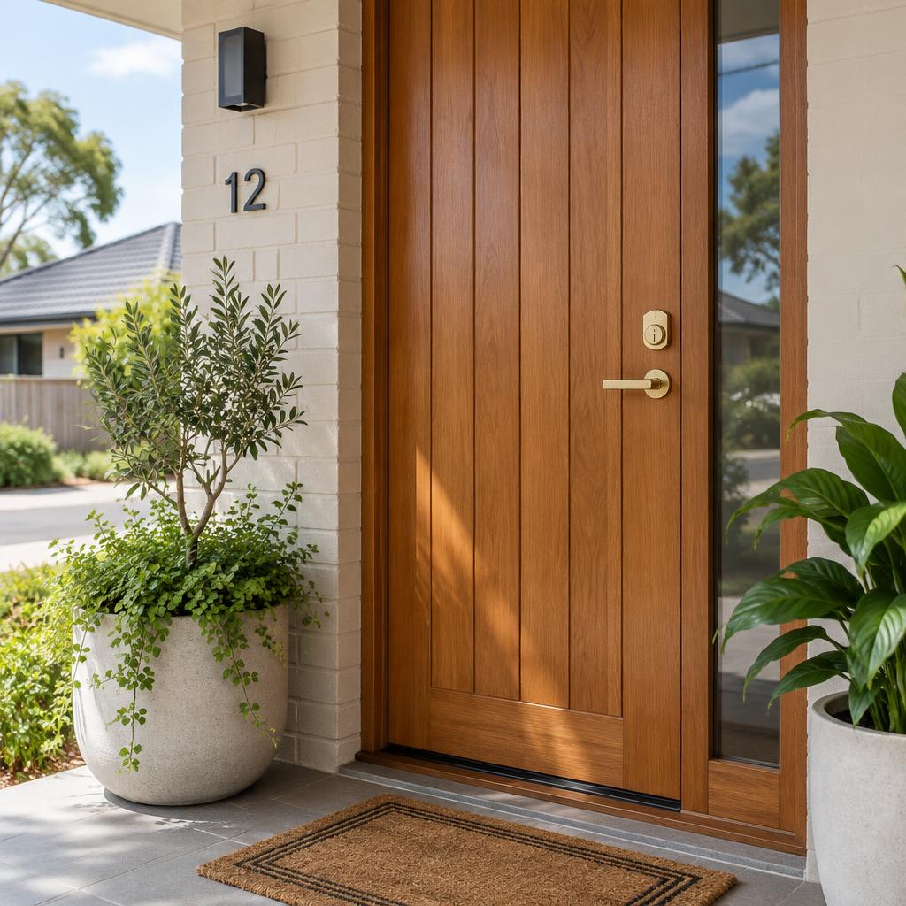 Home front door with a new deadbolt fitted by TrustedKey Locksmith